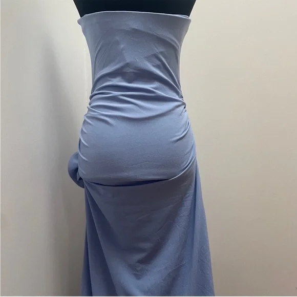 NEW! Delfi Collective- Lana Maxi Dress Sparkly Blue Slit Thigh Strapless Size M